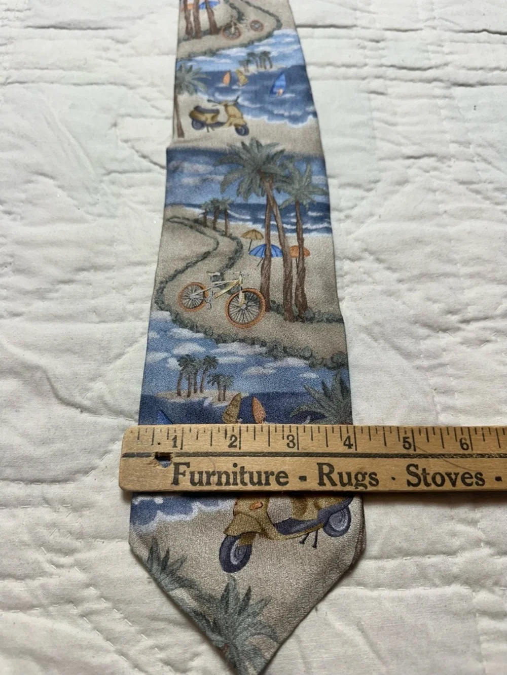 Silk Coastal Scenic Tie | Tropical Resort Novelty · Tropicals by Tango